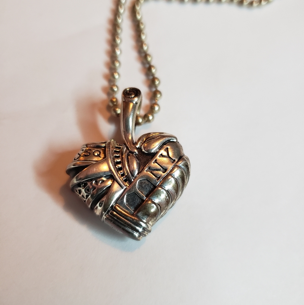 Lagos Sterling Silver Heart of New York pendant necklace with 34" ball chain
